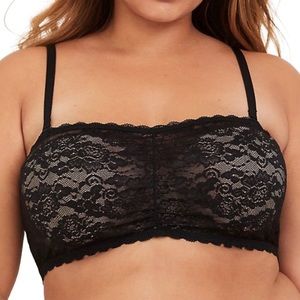 Torrid Women’s Plus Size Black Lace Bandeau Size 1X 2X 3X
